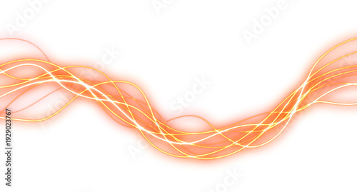 Tableau sur toile Minimalist Glowing Amber Electric Waves element