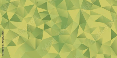 Green Low Poly Geometric Abstract Background With Faceted Triangular Shapes And Soft Gradients