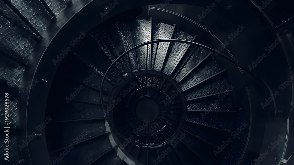 Fototapeta premium Spiral steel staircase
