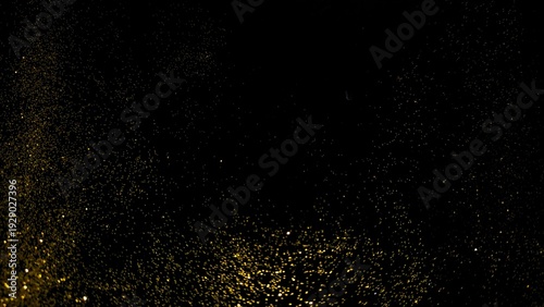 Wallpaper Mural Shimmering gold glitter particles on black background. Luxury golden dust sparkle texture surface. Torontodigital.ca