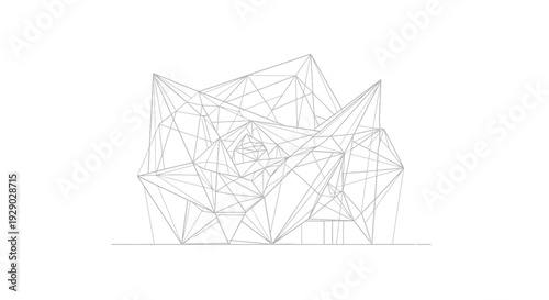 Geometric shapes in wireframe model.