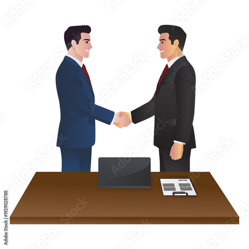 Business Partnership Handshake Illustration