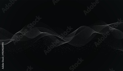 Abstract Big data visualization of points. Technology innovation communication concept digital black and white design background. Vector illustration