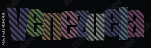 Vibrant, textured lettering spells out a word with a futuristic, holographic glow