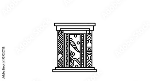 Decorative architectural column with patterns.