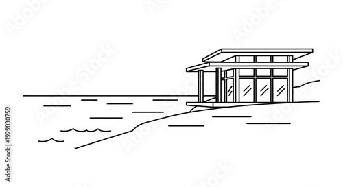 Modern House with Large Windows Exterior.