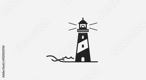 Black and white lighthouse tower.