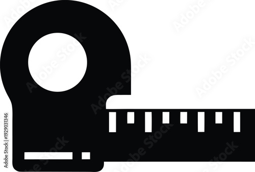 tape-measure-extended-silhouette-vector illustration on transparent background