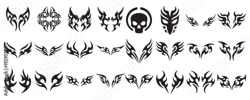 Tribal Tattoo Design Elements Set
