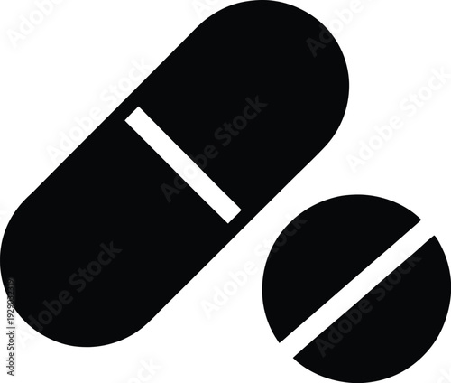 pill-capsule-vertical-silhouette-vector illustration on transparent background