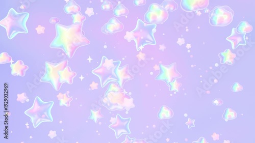 Fly through iridescent stars animation. (loop)