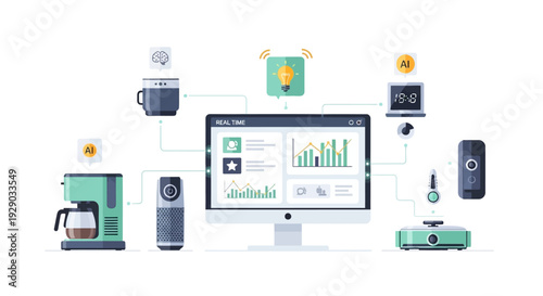 Smart Home IoT Network: Real-Time AI Dashboard Monitoring and Controlling Connected Household Devices and Automation System