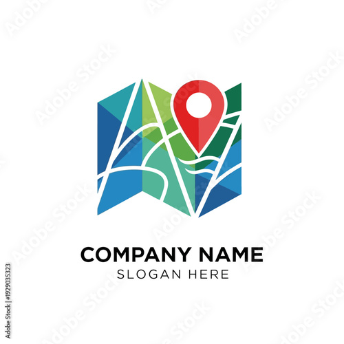 Map Pin Location Marker Navigation Logo Design.