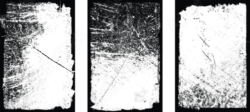 Glitch distorted grungy isolated layers . Design element for brochure, social media, posters, flyers. Overlay texture.Textured banner with Distress effect .Vector halftone dots . Screen print texture
