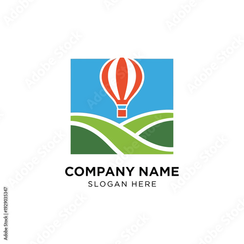 Hot Air Balloon Graphic Design Element.