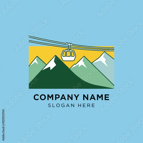 Cable Car Logo Design Template Illustration.