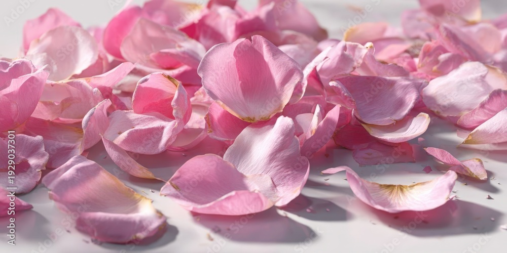 Obraz premium Elegant Pink Rose Petals Cascading on White Background