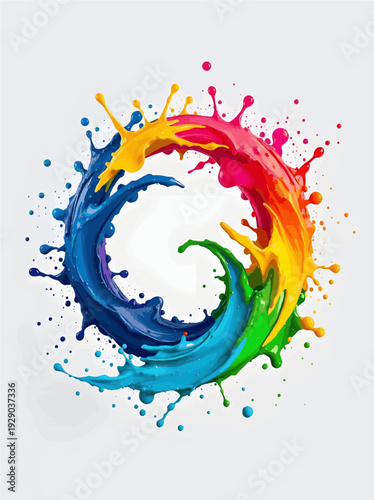 Creative Colorful Paint Splash Circle Frame for Holi and Art Design