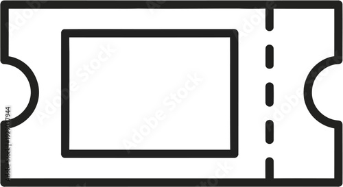 Simple Outline Icon of a Blank Admission Ticket.