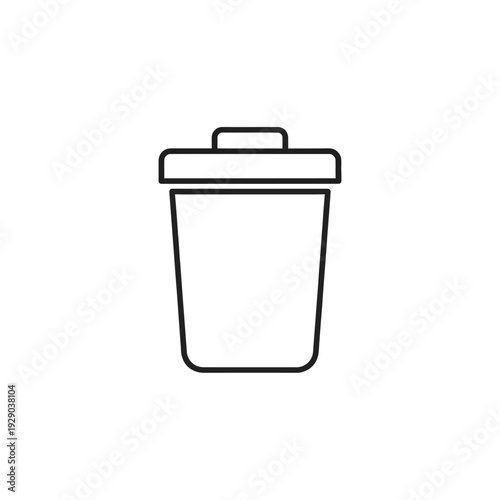 Simple Trash Can Line Icon for Deletion and Waste.