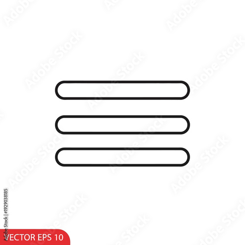 Hamburger menu icon for web and mobile applications.