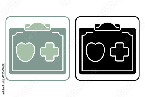 Medical Clipboard Solid Health Record Medical clipboard bold icon for hospital administration and patient data management