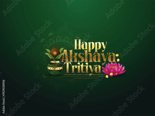 Akshaya Tritiya Gold Jewelry Sale Poster With Lotus and Festive Discount Offer for Shopping