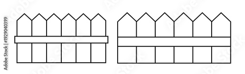 Outdoor Garden Wooden Fence Outline Vector.
Rustic Garden Fence Line Art Illustration.
Simple Wooden Fence Coloring Page Template. SVG.
