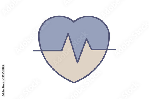 Heartbeat Flat Line Vital Sign Heartbeat pulse colorful icon for health monitoring dashboards and cardiac reports