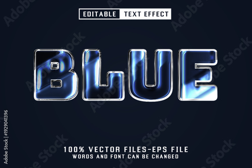 Blue Glass Text - Editable Text Effect