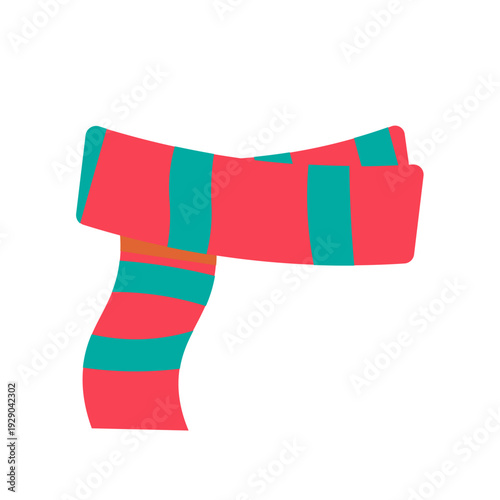 Red Teal Striped Scarf