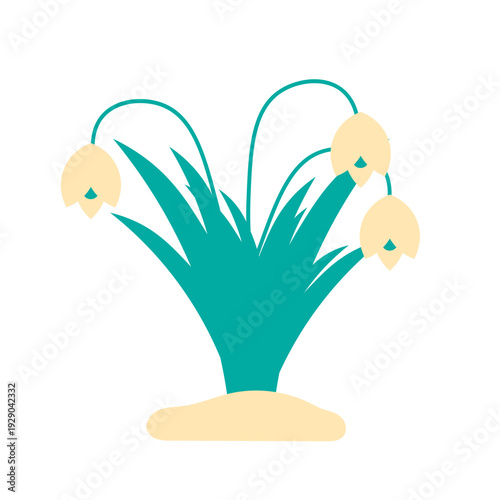 Minimalist Snowdrop Flower Bunch