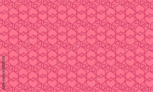 Tight repeating heart pattern in pink tones, ideal for romantic fabrics, wrapping paper, digital backgrounds, or Valentine themed designs.