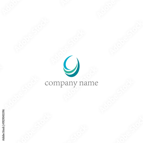 Abstract Refreshing Blue and Green Logo with Three Layered Semicircles