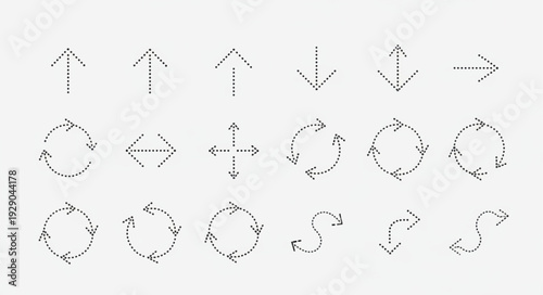 Collection of hand drawn arrow icons in various styles.