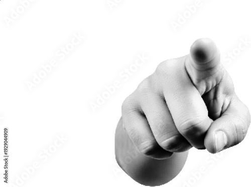 Pointing Finger Gesture with Halftone Texture Effect