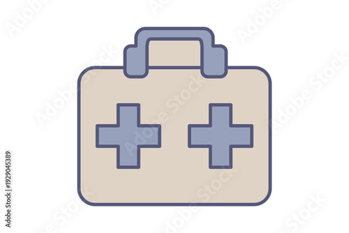 Medical Bag Flat Line Emergency Response Medical bag color icon for first responder training and health service ads