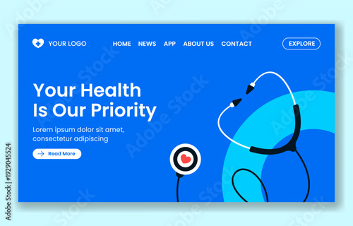 Landing Page Social Media World Health Day Flat Cartoon Hand Drawn Illustration