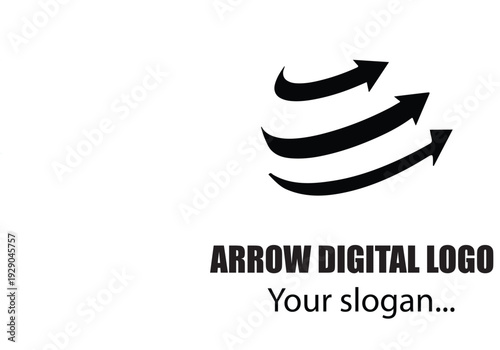 set of abstract symbols Digital Arrow Logo