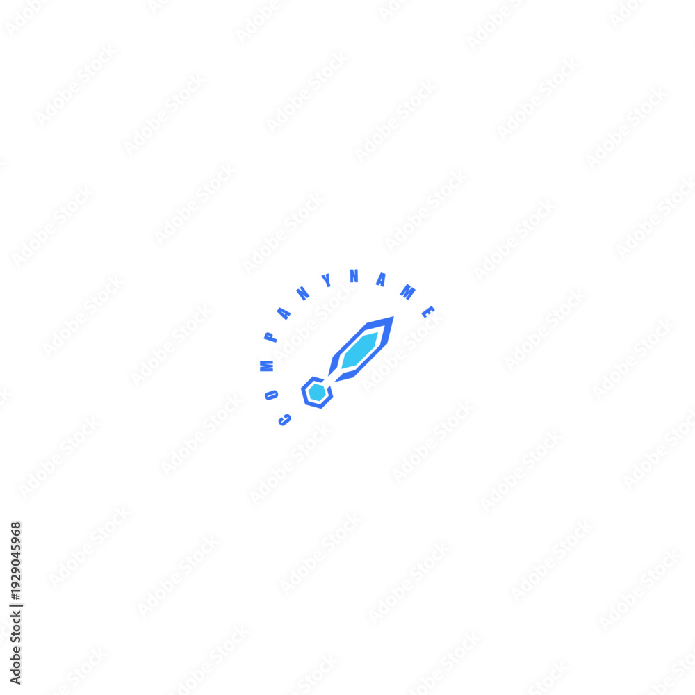 Fototapeta premium Dynamic Blue Abstract Geometric Steps Logo Symbolizing Growth and Academic Success