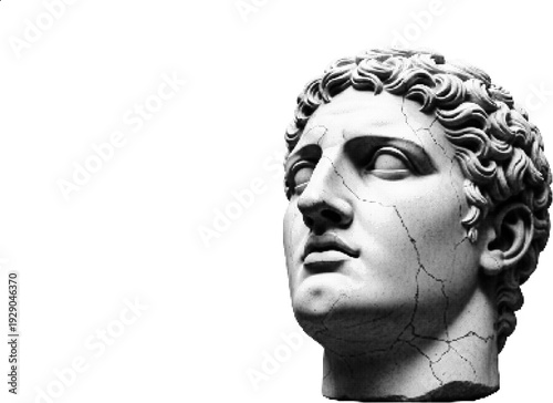 Classical Sculpture Bust with Halftone Texture Effect