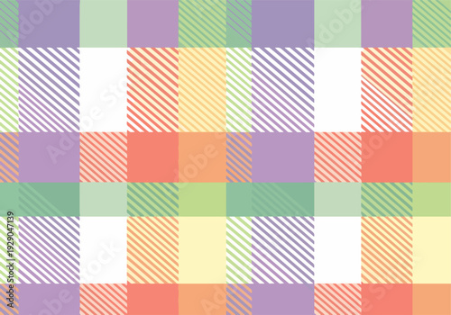 Calm and cheerful plaid pattern with soft shading