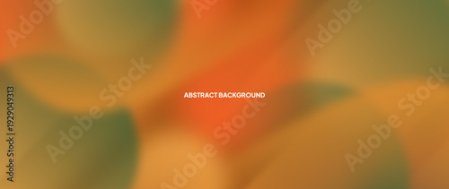 Orange and green abstract background with round objects overlapping each other to form a beautiful pattern. 