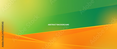 Modern green and orange abstract background. Minimal Color gradient. Web banner, wallpaper, banner, brochure. Geometric shape background.	