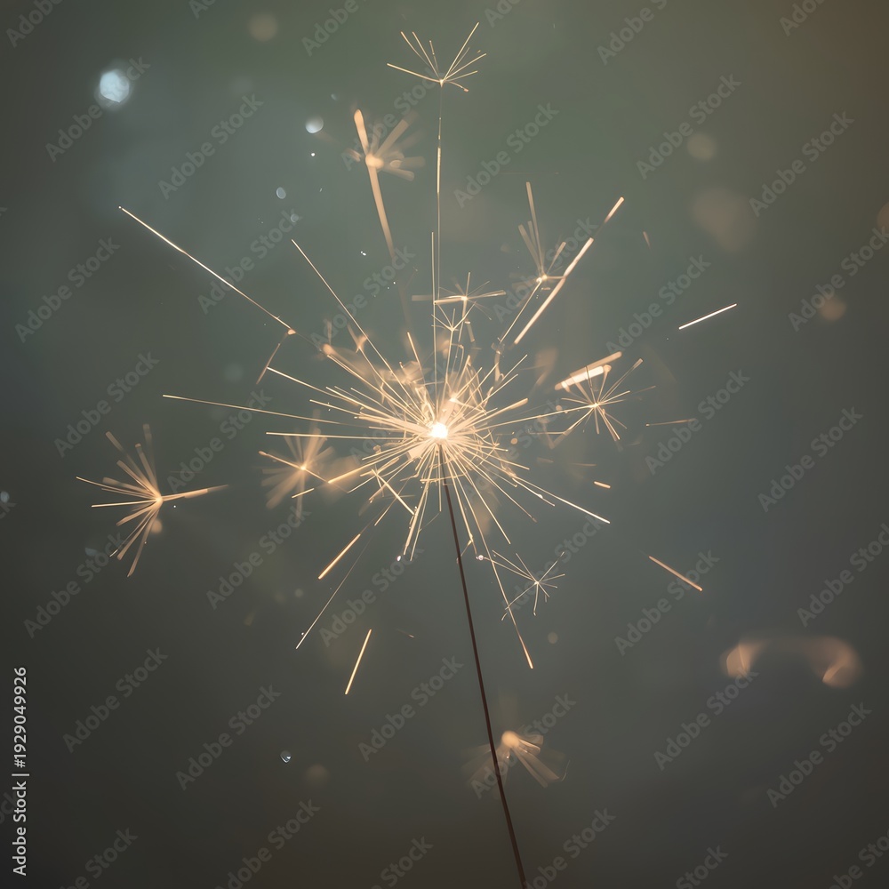 Fototapeta premium Ethereal Silver Spark with Soft Glowing Tendrils on Dark Dreamy Background