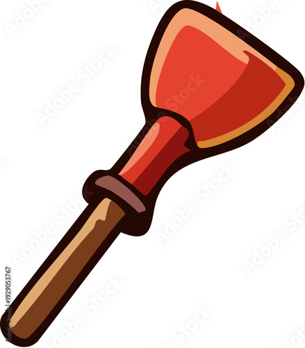 Red Cartoon Mallet Tool.