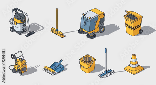 Cleaning Equipment and Tools for Janitorial Use.