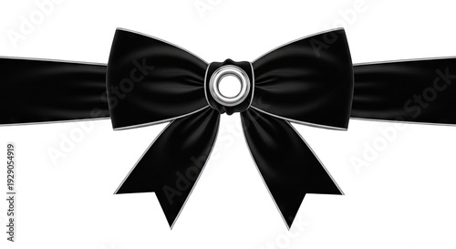 Elegant Black Bow with Silver Trim