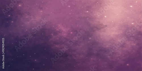 An abstract galaxy nebula background features a dark starry night sky filled with bright blue clouds and a celestial starfield across the cosmic universe