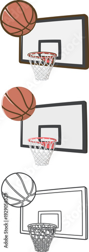 バスケットボールとバスケットゴール
